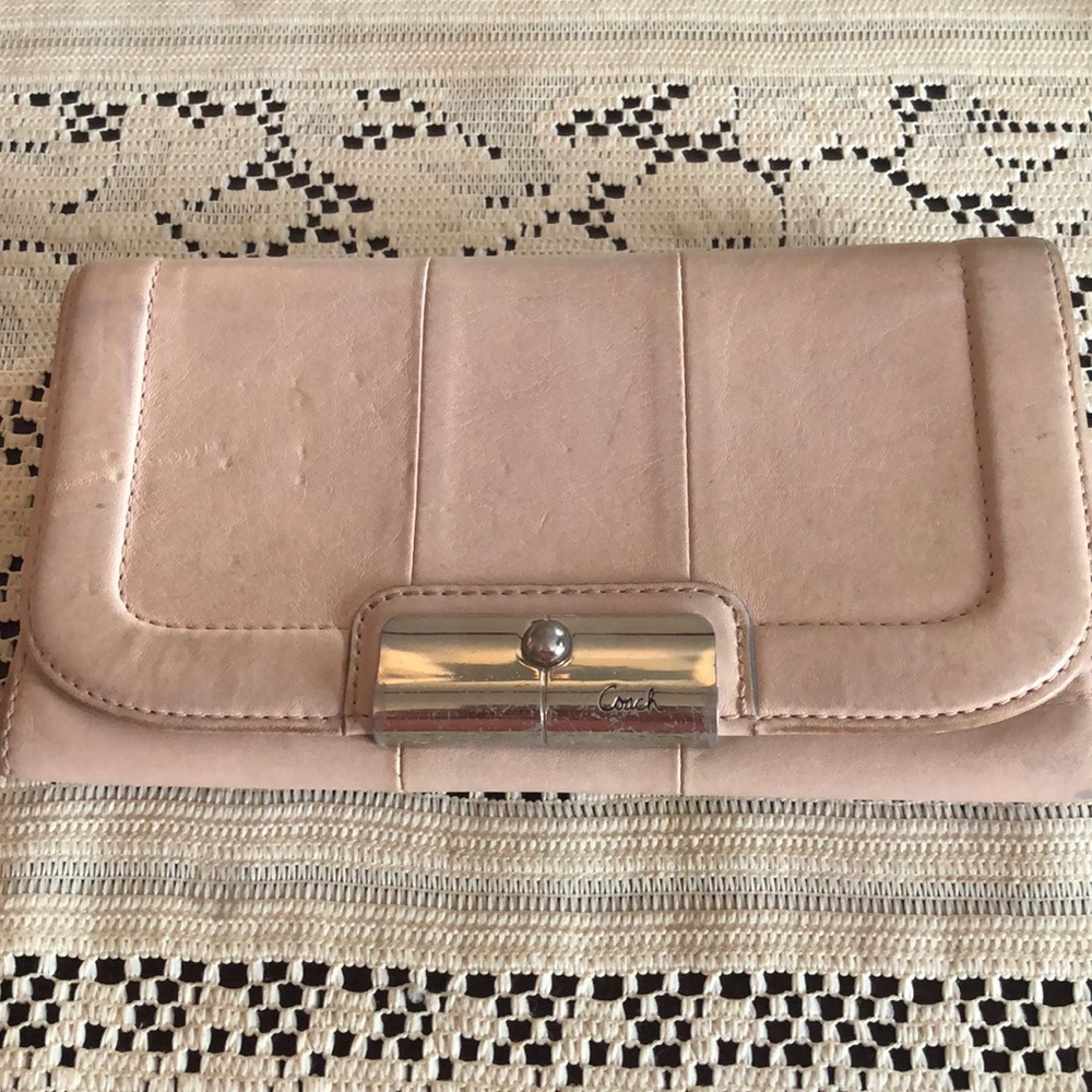 Coach Pale pink tri-fold wallet